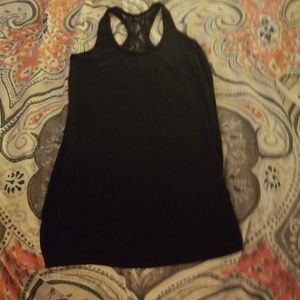 Black tank with lace backing medium